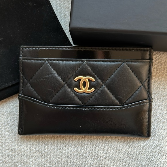 CHANEL Gabrielle card holder black - Picture 1 of 10